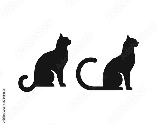 Elegant feline silhouette vector design elegant