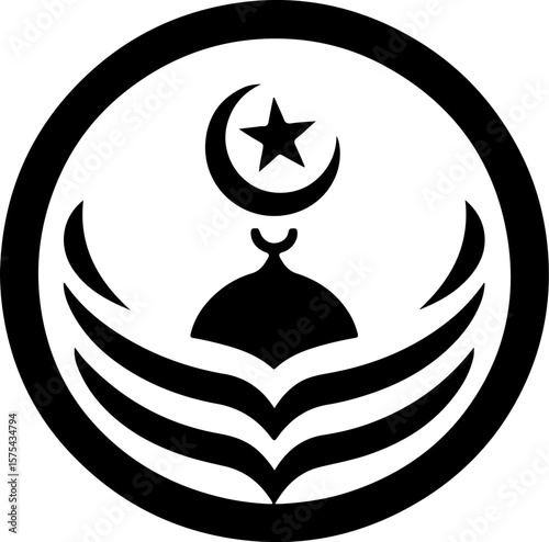vector illustration silhouette design icon logo symbol muslim place of worship abstract modern 