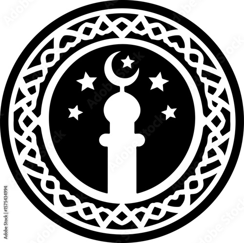 vector illustration silhouette design icon logo symbol muslim place of worship abstract modern
