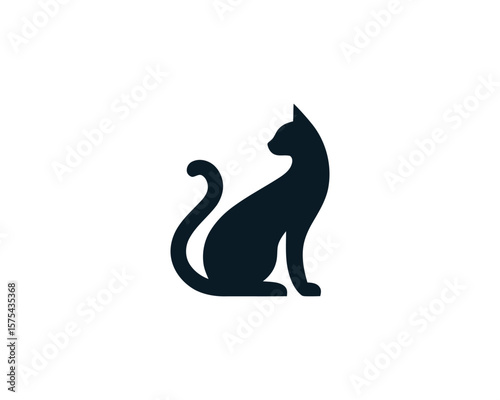 Bold Elegant cat silhouette vector illustration elegant
