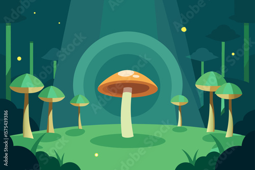 mushrooms in the grass