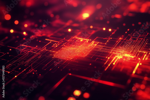 Glowing Digital Scheme Abstract Background. 3D illustration
