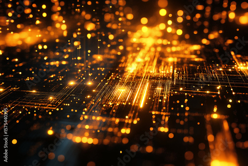 Glowing Digital Scheme Abstract Background. 3D illustration