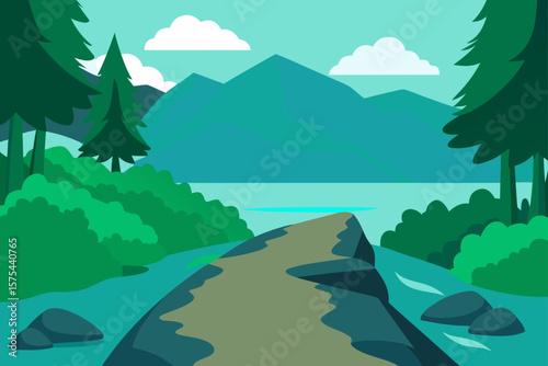 Serene Mountain Lake Trail A Tranquil Nature Escape
