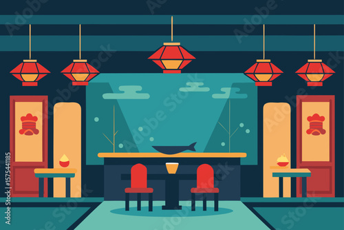 Serene Asian Restaurant Interior Design Tranquil Ambiance and Elegant Decor