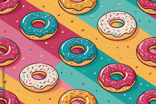 Breathtaking Donut Seamless with Sprinkles and - Dramatic and Intense Visual Story Excellent for Pri