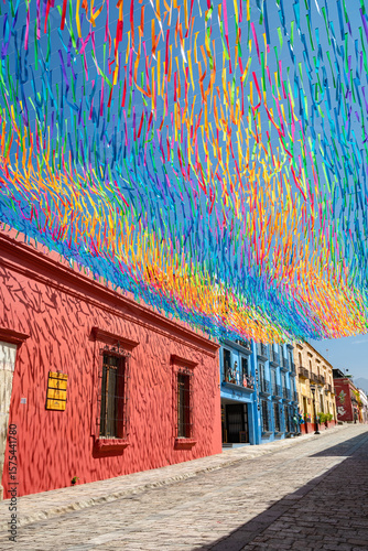Colorful street in Oaxaca mexico