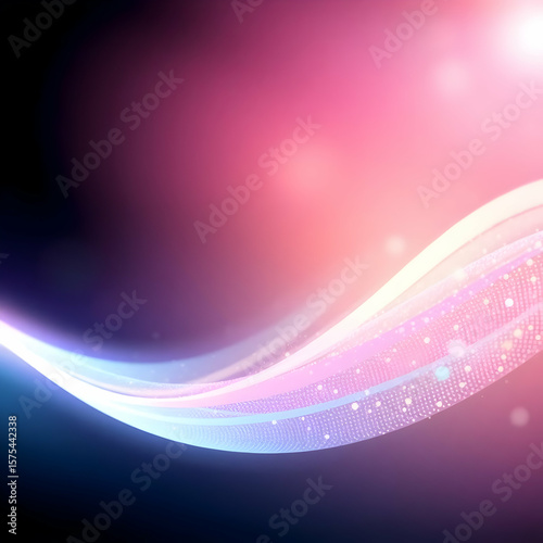 Flowing particle wave with pastel colors and light streaks