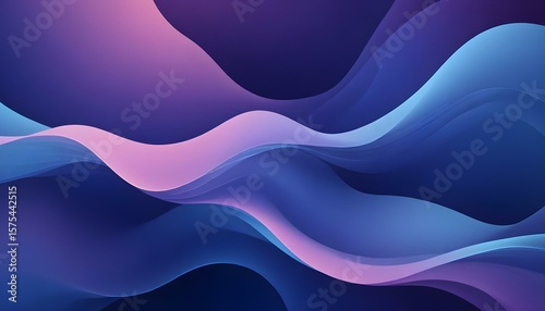 Beautiful abstract image of fluid waves in shades of purple and blue.