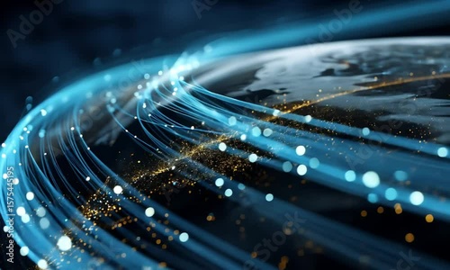 Global network technology internet connection big data fiber optic communication worldwide web concept