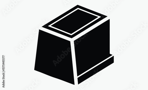 Concrete cinder block icon, concrete wall symbol, construction element vector, transparent vector isolated 