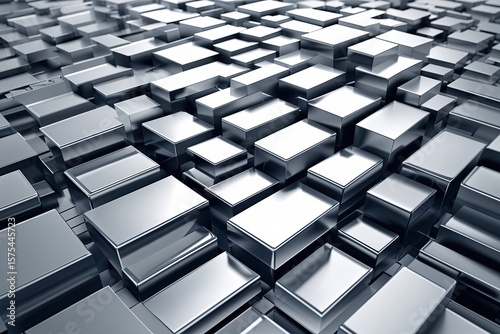 Futuristic Silver Infographic Network Design Featuring Engaging Rectangle Patterns
