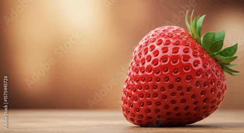 Luscious strawberry still life: close-up studio shot of a fresh, ripe fruit