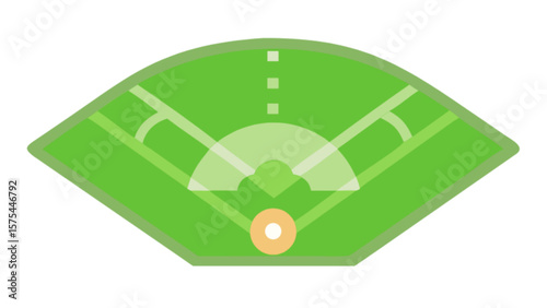 Baseball field illustration vector graphic for sports equipment and playing field design resource needs