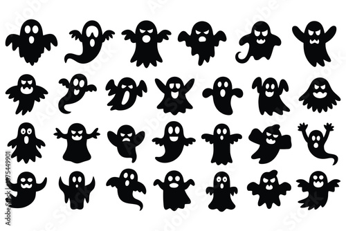 Spooky spectral figures with varied expressions ghost