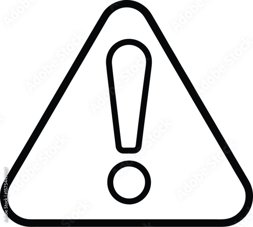 Attention icon features a bold exclamation point within a triangle, signaling caution.