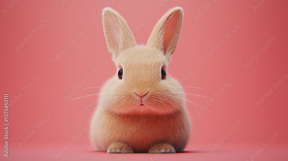 Cute bunny with rabbit pink background Easter pet. Cute bunny with rabbit pink background Easter pet.