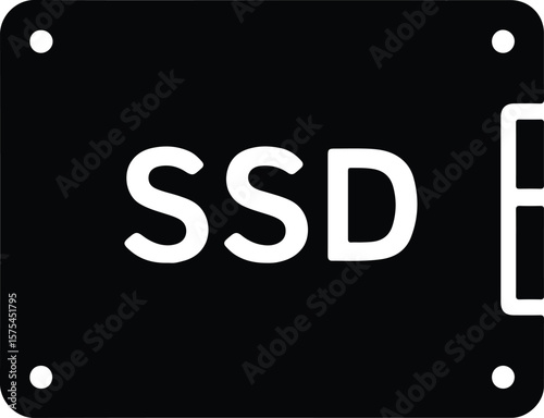 Silhouette Solid state drive ssd vector for computer component