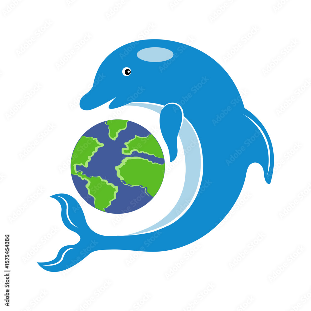 Obraz premium Vector multi color icon for Ocean day
