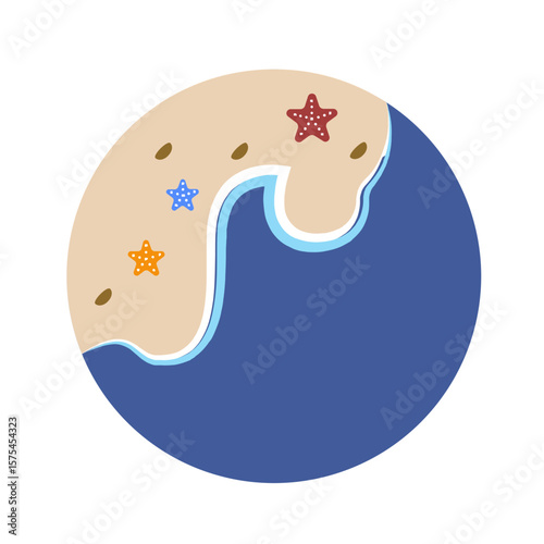 Vector multi color icon for Seashore