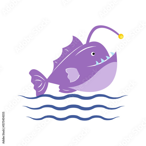 Vector multi color icon for Anglerfish