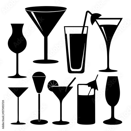 Assorted cocktail and beverage glassware collection cocktail glasses drinkware