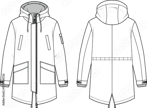 Stylish Men's Hooded Parka Jacket: Essential Outerwear for Winter, Urban Adventures, Outdoor Protection, and Modern Cold Weather Style.