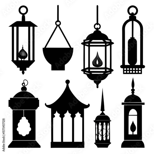Assortment of decorative lanterns and candle holders