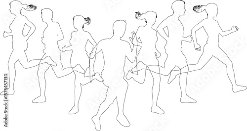 Silhouette Runners Running ...
