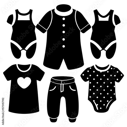 Baby clothes collection heart polka dots infant wear