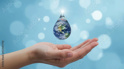 Earth in a Water Droplet