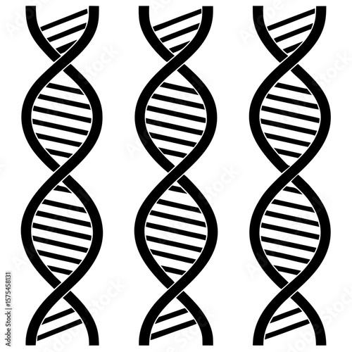 Black D N A helix patterns double helix science