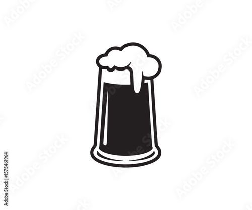 Full Beer Glass with Frothy Foam Icon