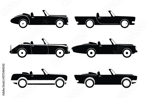 Classic Convertible Cars: A set of vintage convertible cars, exuding timeless charm. These iconic automobiles are ready to evoke a sense of adventure and retro elegance.