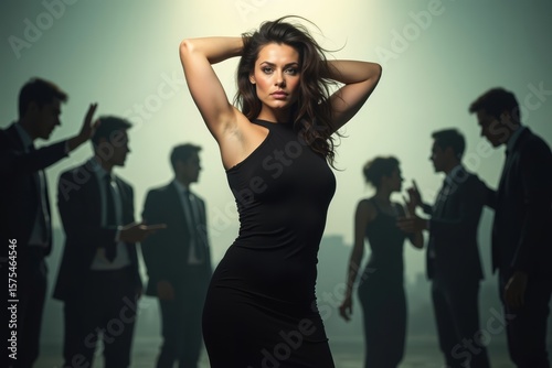 Strong Woman Stands Tall Amidst Inappropriate Behavior from Men, Embracing Her Confidence