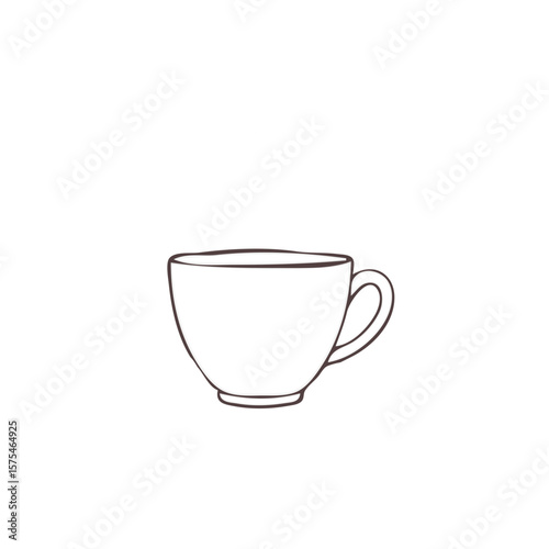 Simple Hand-drawn Coffee Cup Illustration (手書き風のシンプルなコーヒーカップのイラスト)