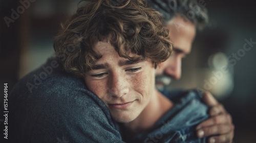 A teen embracing their estranged father at a rehab facility