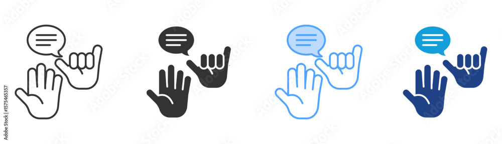 Fototapeta premium Nonverbal Icon Set Multiple Style Collection