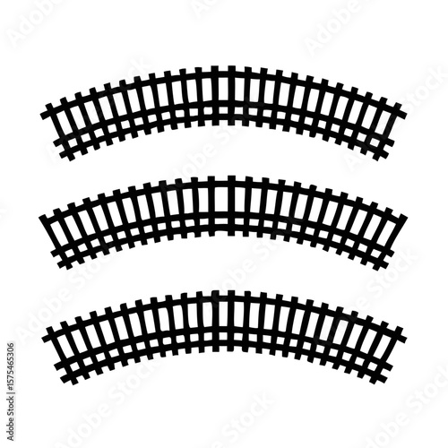Four Curved Train Tracks railway rail