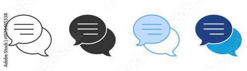 Message Icon Set Multiple Style Collection