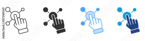 Interaction Icon Set Multiple Style Collection