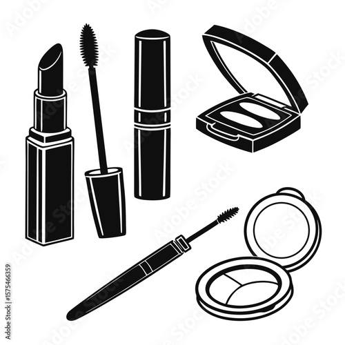 Makeup products lipstick mascara compact powder beauty