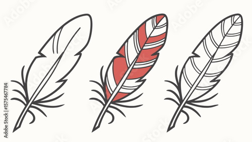 Downloadable feather quill vector art graphic design illustration for creative projects and designs usage