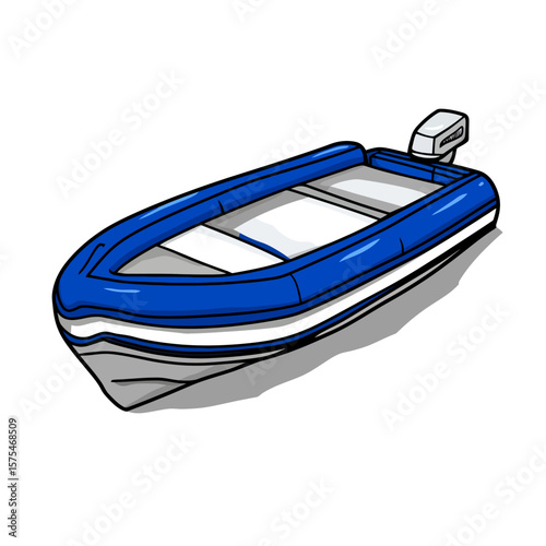 Inflatable boat on white 