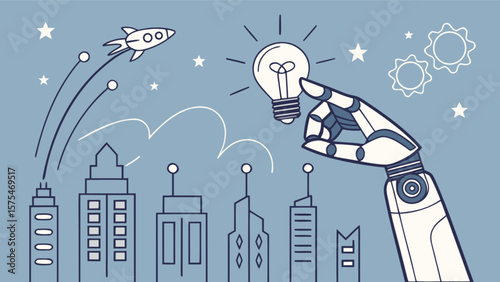 Ai innovation and technology solutions for business growth and startup success concept vector design
