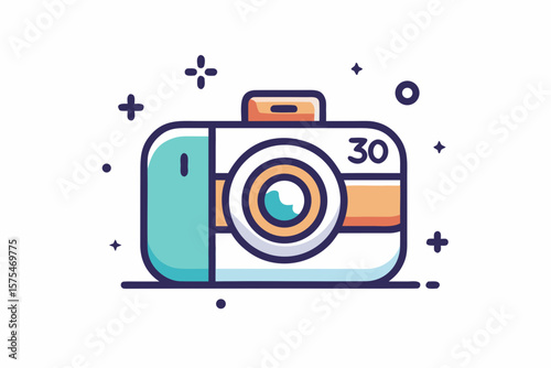 compact camera icon sparkle photography travel gear