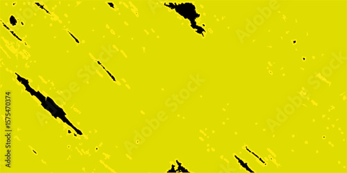 Abstract yellow grunge textured on black background. Paint style design template for use element cover, banner, business, advertising