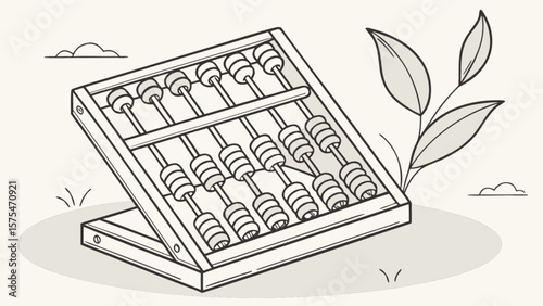 Abacus math learning tool for calculation education and arithmetic skills development for kids and adults