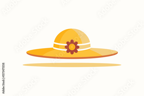 wide brim sun hat tiny flower detail