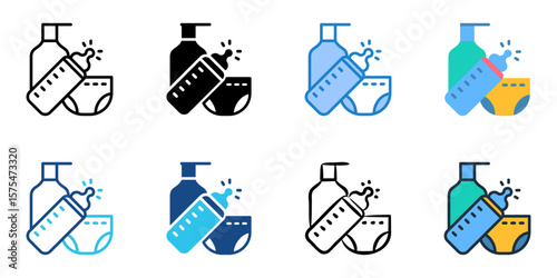 Baby products icon set multiple style collection 
